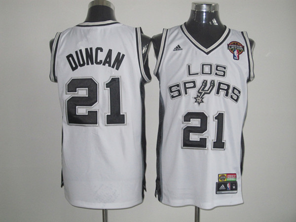  NBA San Antonio Spurs 21 Tim Duncan Swingman Home White LOS Latin Nights Jersey